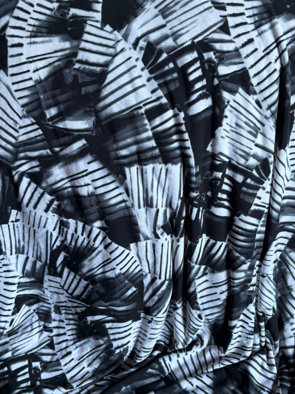 Black and White Silky Jersey Knit Fabric  Sold by Yard 36”x60”